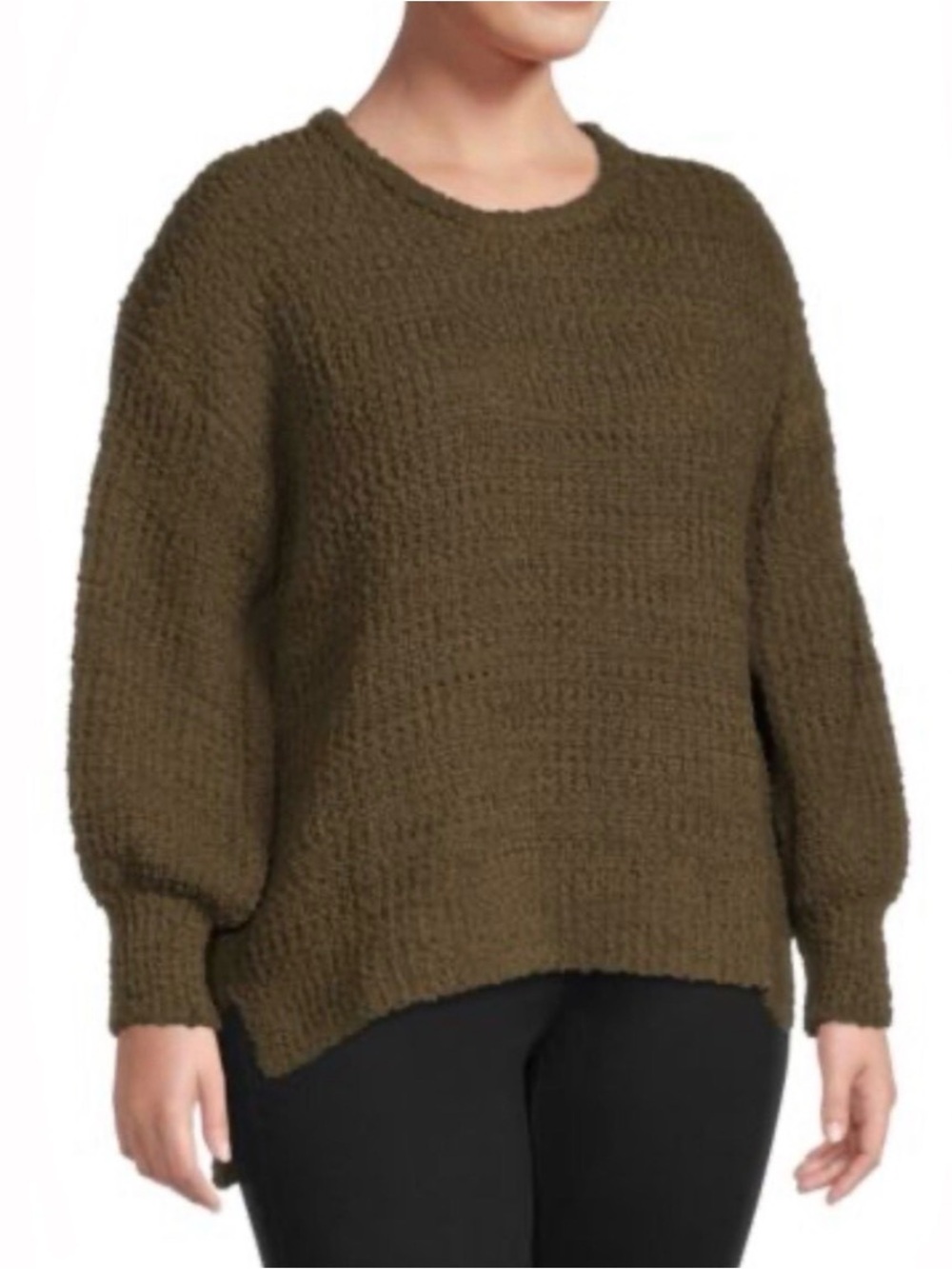 BOBEAU POPCORN, PULLOVER COZY HIGH KOW KNIT SWEATER  SIZE 3X